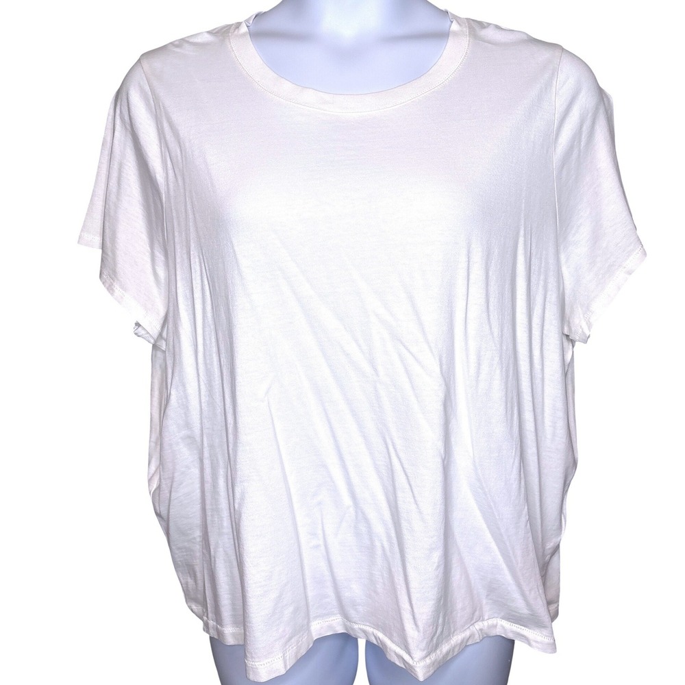 NWT Madewell Womens White Crew Neck Short Sleeve T-Shirt Sz 3X Minimalist Casual